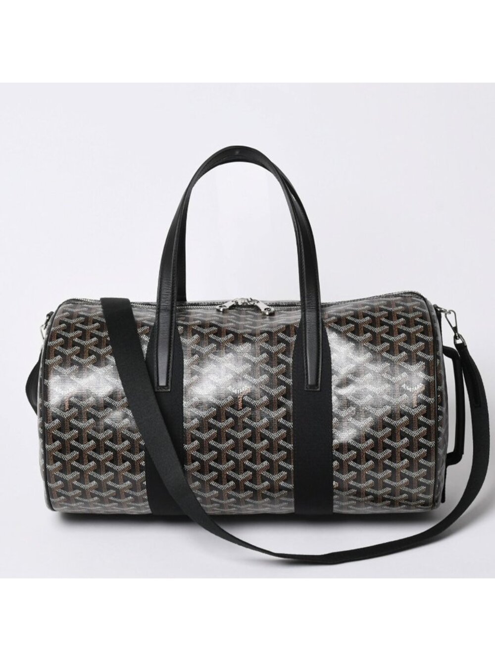 Goyard Barrel 40 Sports Boston Bag Leather Black